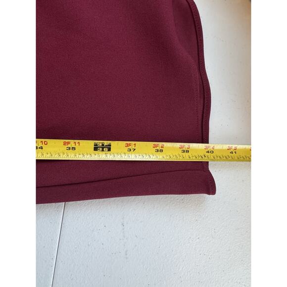 BHLDN Dress Size 0 Maroon Midi Ruched Spaghetti Strap Bridesmaid Wedding Hoco - Picture 9 of 11